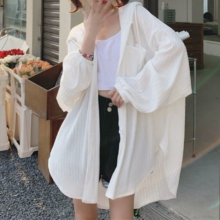 ダイアグラム 25SS メッシュポンチョシャツ シアー チュール 白 36 CLOCHE 】袖タックシアーシャツ | valance 福井｜レディース セレクト