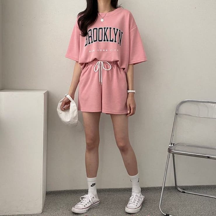 BROOKLYNプリントルーズTシャツ×ショートパンツSET 春 夏 | CHEER【WOMEN】 | 詳細画像12 