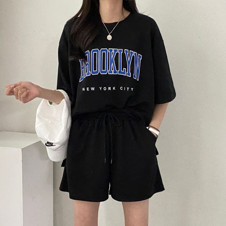 BROOKLYNプリントルーズTシャツ×ショートパンツSET 春 夏 | CHEER【WOMEN】 | 詳細画像15 