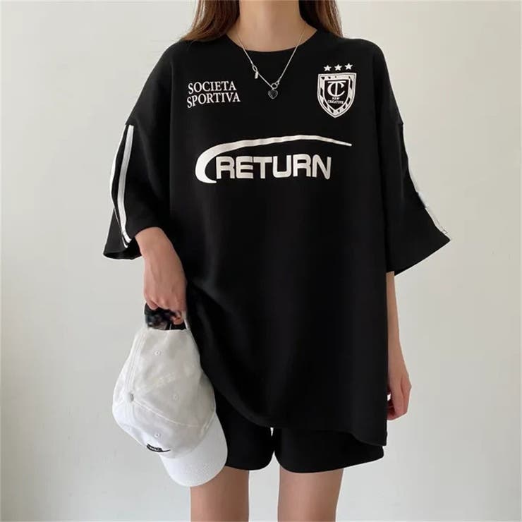 RETURNプリントTシャツ×ショートパンツSET 春 夏 | Alvia | 詳細画像11 
