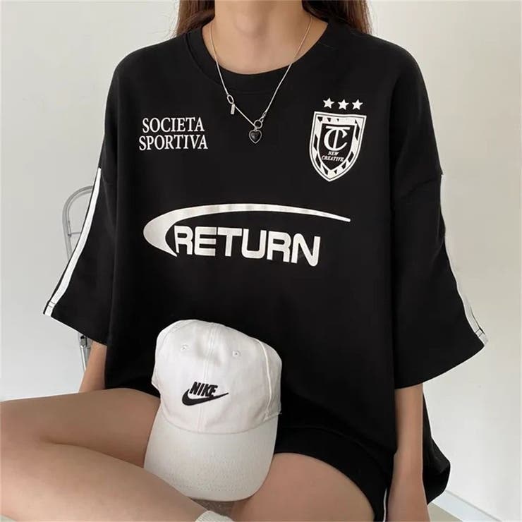 RETURNプリントTシャツ×ショートパンツSET 春 夏 | Alvia | 詳細画像18 