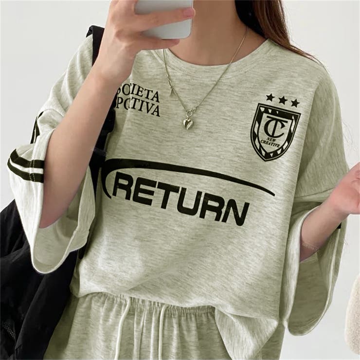 RETURNプリントTシャツ×ショートパンツSET 春 夏 | Alvia | 詳細画像27 