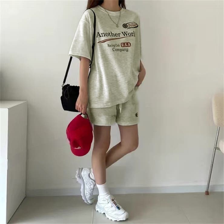 RacingプリントTシャツ×ショートパンツSET 春 夏 | Alvia | 詳細画像21 