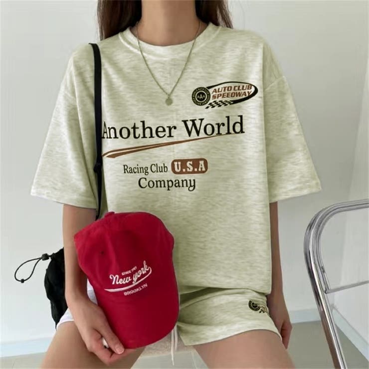 RacingプリントTシャツ×ショートパンツSET 春 夏 | Alvia | 詳細画像22 