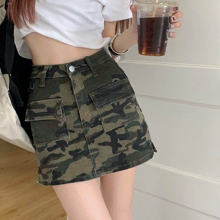 迷彩柄台形ミニスカート 秋 冬[品番：CROW0000914]｜CHEER【WOMEN