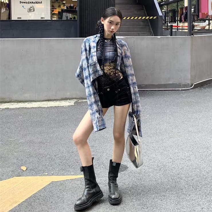 異素材ミックスシアートップス レイヤード風Y2Kスタイル 切り替えチュールトップス | Alvia | 詳細画像6 