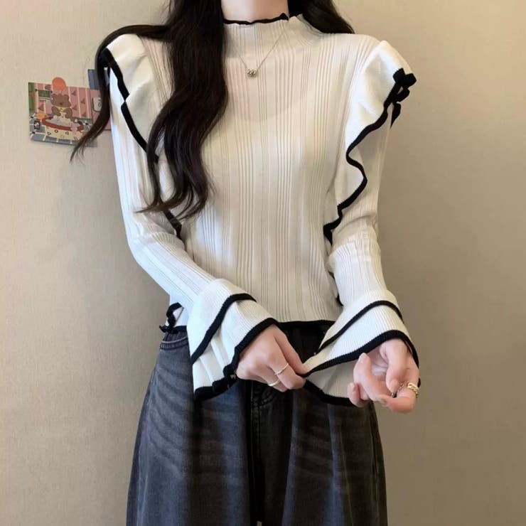 配色フリルトップス | Alvia | 詳細画像9 
