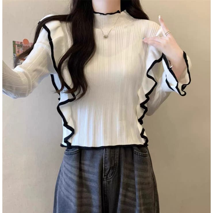 配色フリルトップス | Alvia | 詳細画像8 