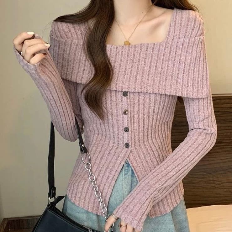 2WAYリブニットトップス | Alvia | 詳細画像11 