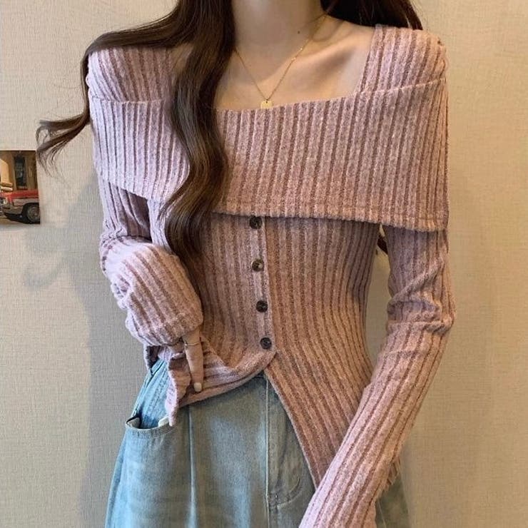 2WAYリブニットトップス | Alvia | 詳細画像12 