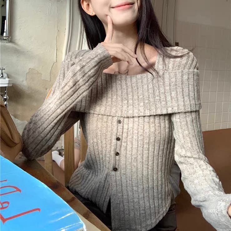 2WAYリブニットトップス | Alvia | 詳細画像2 