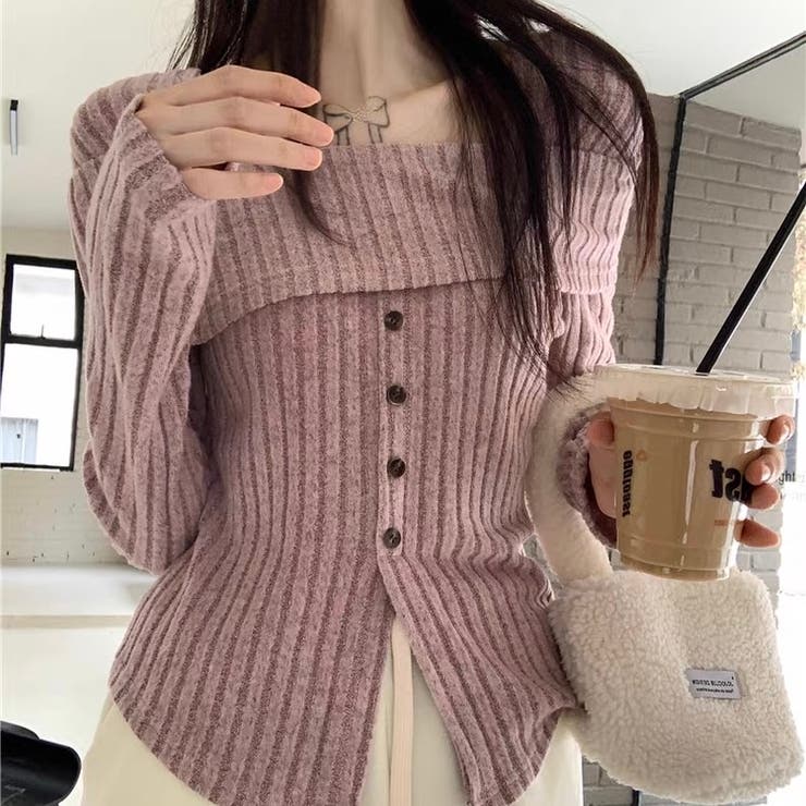 2WAYリブニットトップス | Alvia | 詳細画像3 