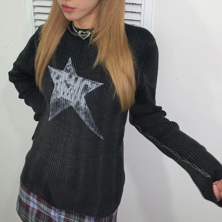 Y2Kプリント リブ Tシャツ | Alvia | 詳細画像7 