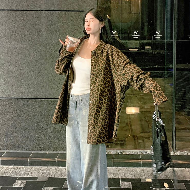 オーバーサイズレオパード柄シャツ | Alvia | 詳細画像4 