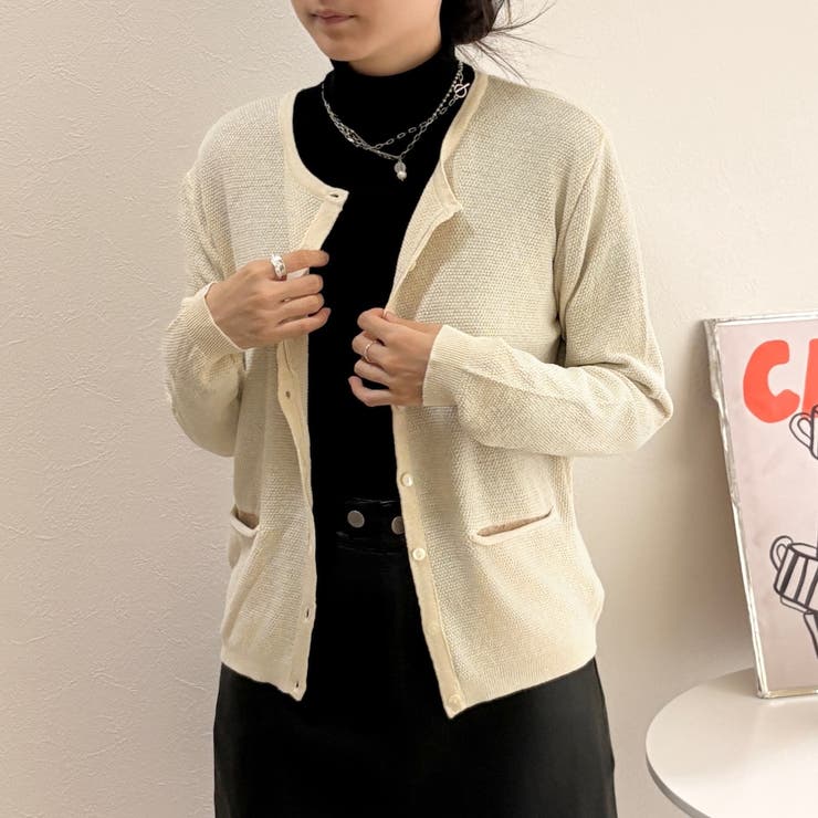 クルーネック長袖ニットカーディガン | Alvia | 詳細画像6 