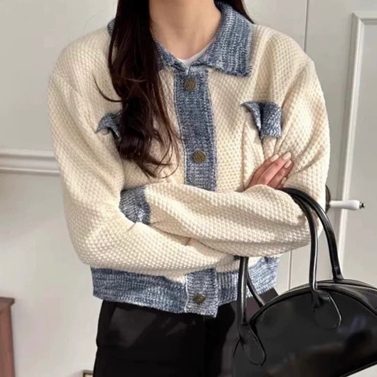 配色ニットジャケット/カーディガン | Alvia | 詳細画像5 