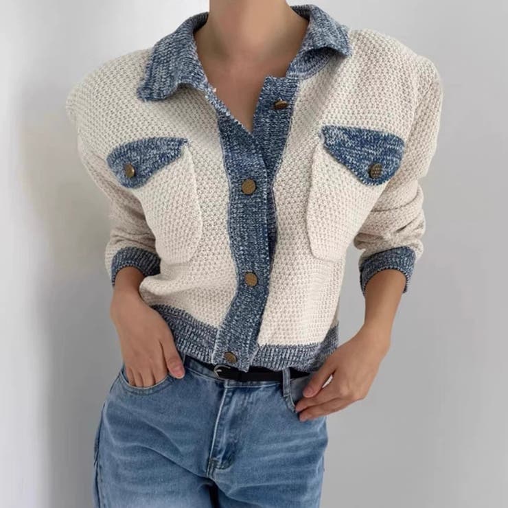 配色ニットジャケット/カーディガン | Alvia | 詳細画像6 