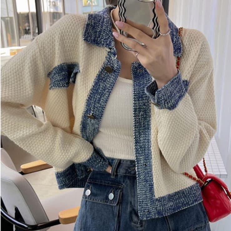 配色ニットジャケット/カーディガン | Alvia | 詳細画像9 