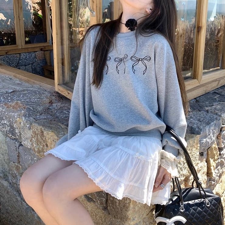 リボント刺繍ゆったりトレーナー | Alvia | 詳細画像9 