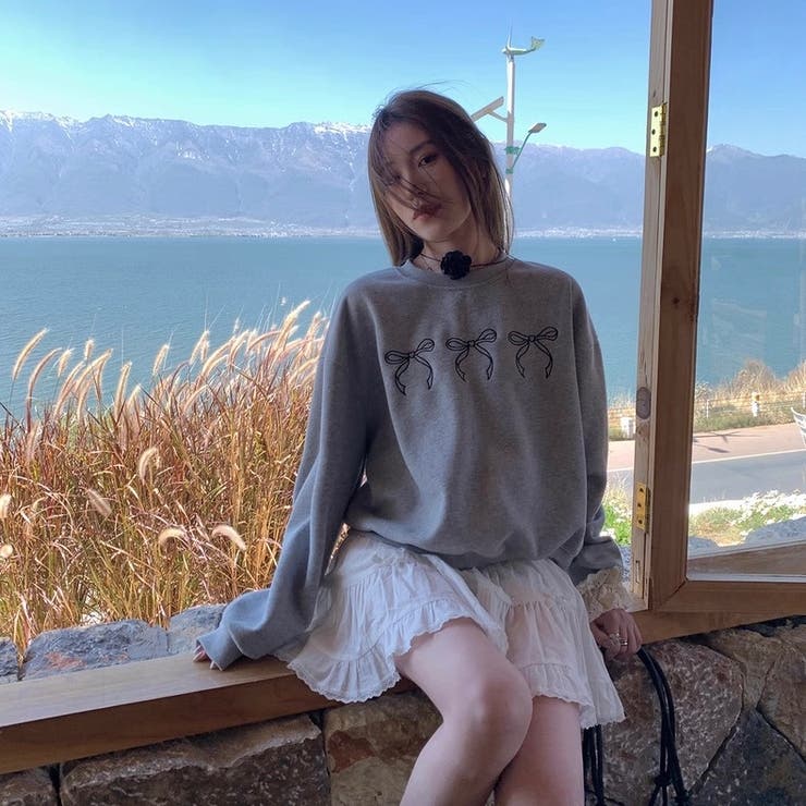 リボント刺繍ゆったりトレーナー | Alvia | 詳細画像10 