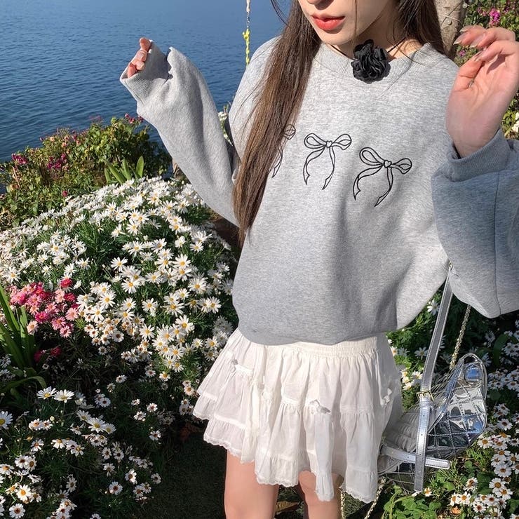 リボント刺繍ゆったりトレーナー | Alvia | 詳細画像11 