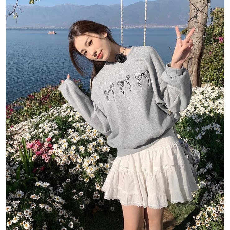 リボント刺繍ゆったりトレーナー | Alvia | 詳細画像13 