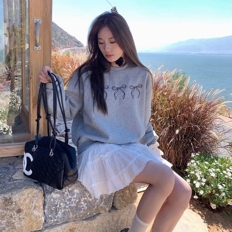 リボント刺繍ゆったりトレーナー | Alvia | 詳細画像8 