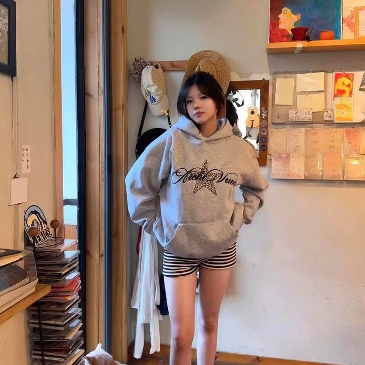 レオパードスターロゴプリントパーカー 裏起毛 | Alvia | 詳細画像5 