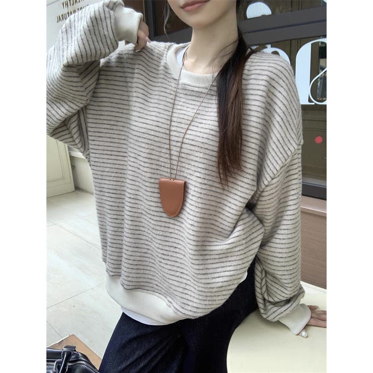 裏起毛ボーダートレーナー | Alvia | 詳細画像7 