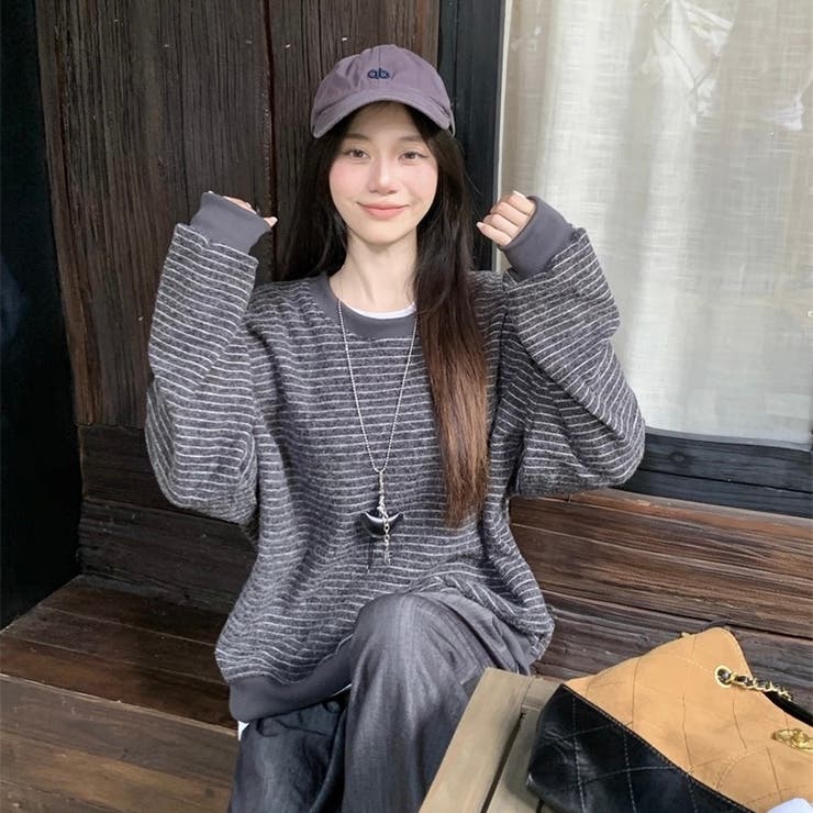 裏起毛ボーダートレーナー | Alvia | 詳細画像8 