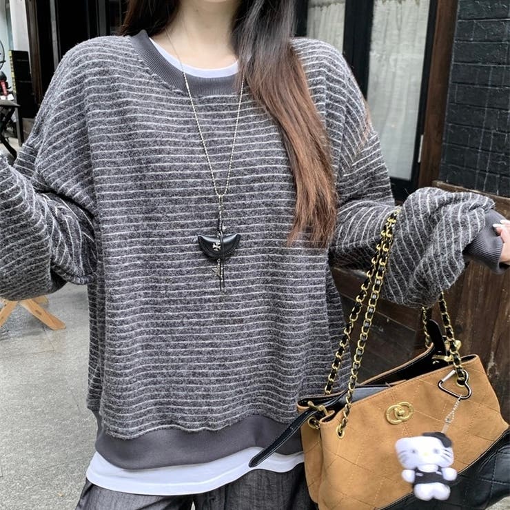 裏起毛ボーダートレーナー | Alvia | 詳細画像9 