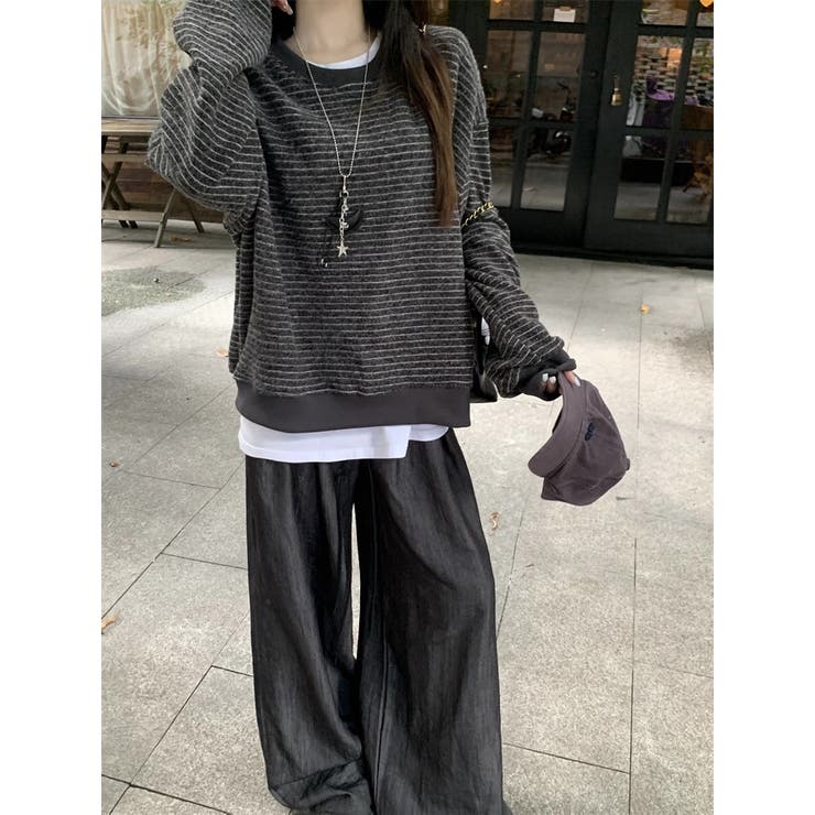 裏起毛ボーダートレーナー | Alvia | 詳細画像2 