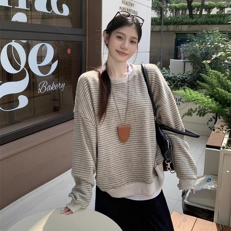 裏起毛ボーダートレーナー | Alvia | 詳細画像10 