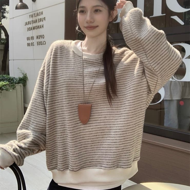 裏起毛ボーダートレーナー | Alvia | 詳細画像11 