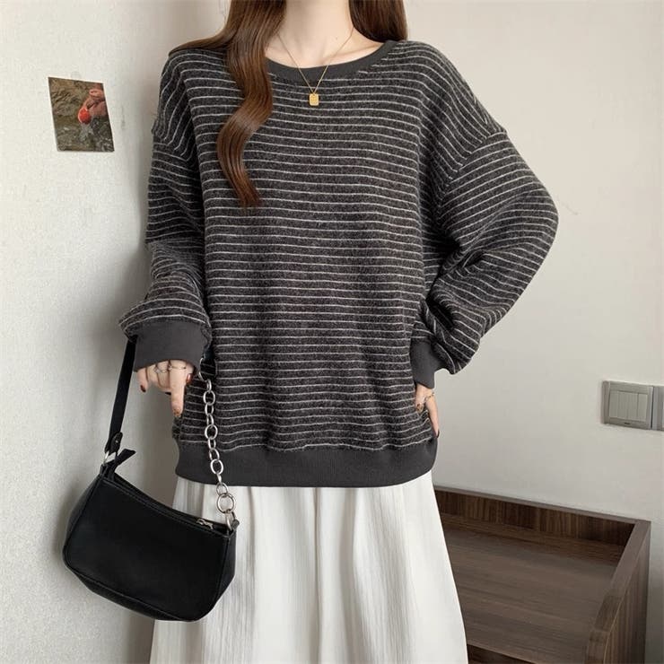 裏起毛ボーダートレーナー | Alvia | 詳細画像16 