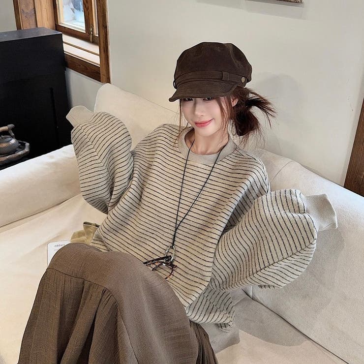 裏起毛ボーダートレーナー | Alvia | 詳細画像3 