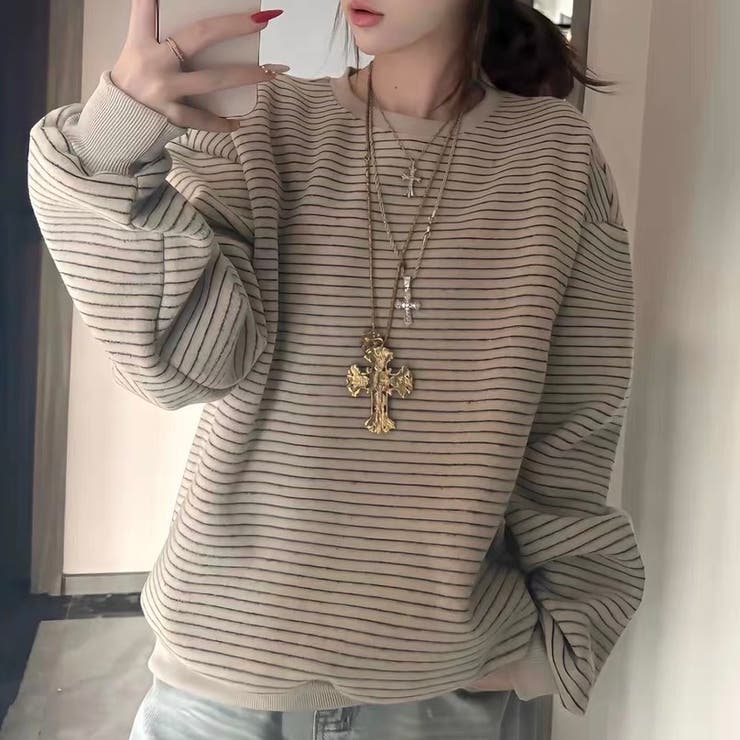 裏起毛ボーダートレーナー | Alvia | 詳細画像6 