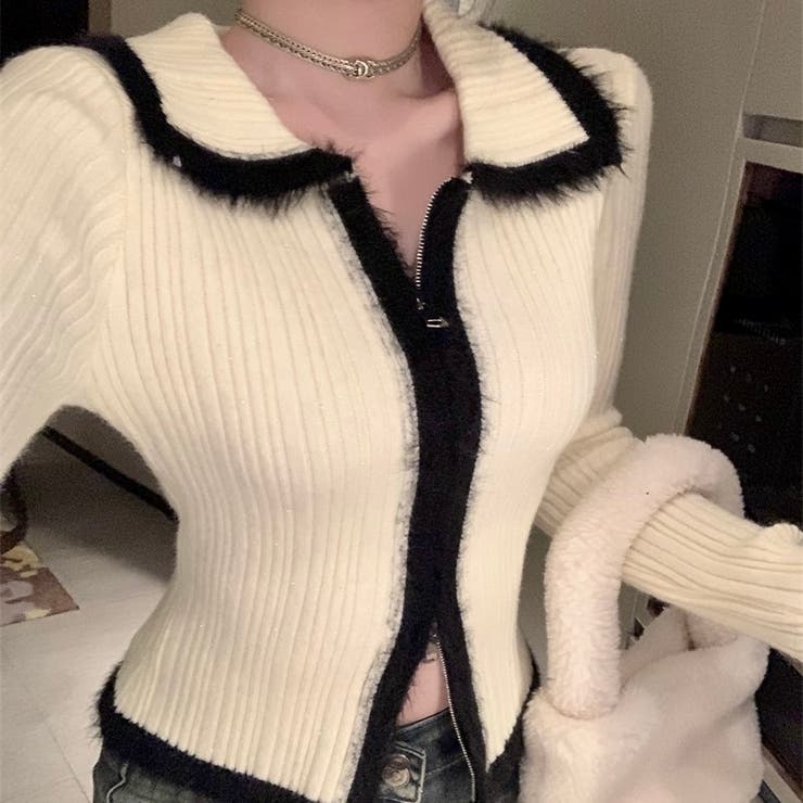 ダブルジップニットトップス | Alvia | 詳細画像10 