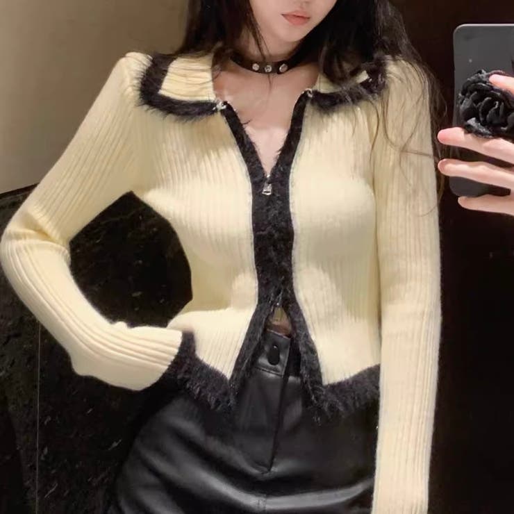 ダブルジップニットトップス | Alvia | 詳細画像13 