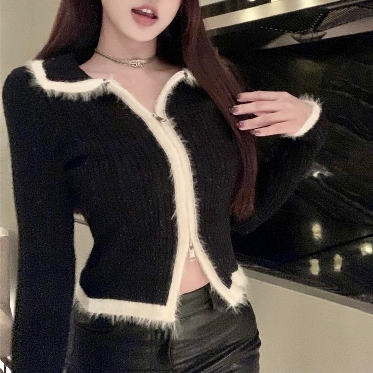 ダブルジップニットトップス | Alvia | 詳細画像14 