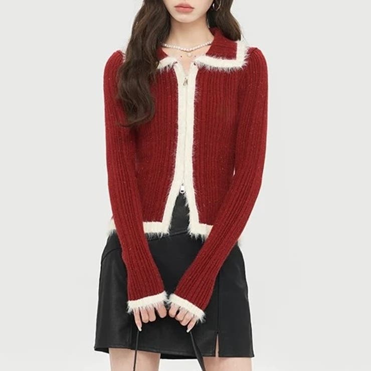 ダブルジップニットトップス | Alvia | 詳細画像7 