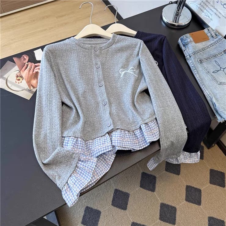 リボン刺繍レイヤード風トップス | Alvia | 詳細画像5 