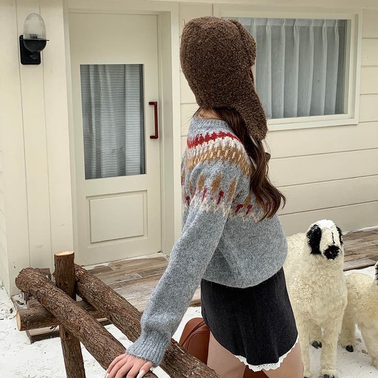 ノルディック柄ニットプルオーバー | Alvia | 詳細画像4 