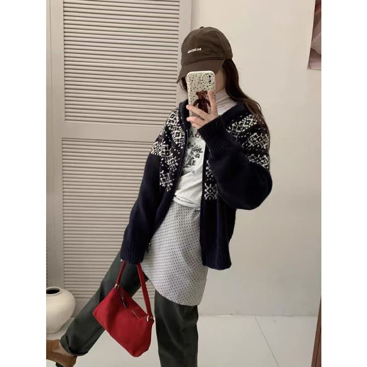 ノルディック柄フード付き ニット | Alvia | 詳細画像10 