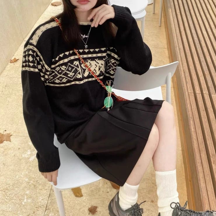 ノルディック柄ニットプルオーバー | Alvia | 詳細画像14 