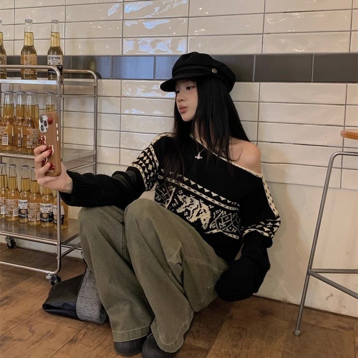 ノルディック柄ニットプルオーバー | Alvia | 詳細画像15 