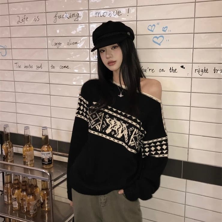 ノルディック柄ニットプルオーバー | Alvia | 詳細画像20 