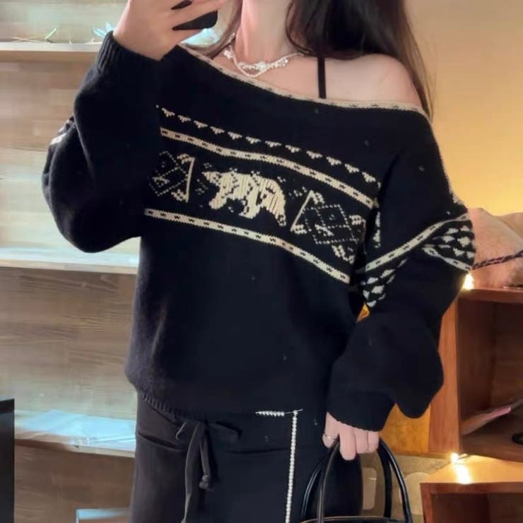 ノルディック柄ニットプルオーバー | Alvia | 詳細画像3 