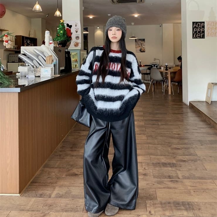 シャキーボーダーニットプルオーバー | Alvia | 詳細画像2 