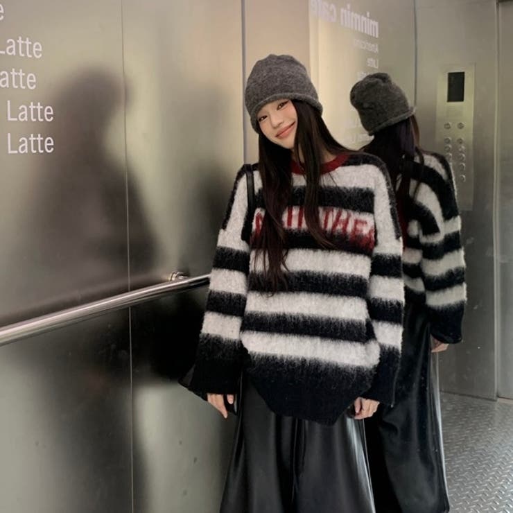 シャキーボーダーニットプルオーバー | Alvia | 詳細画像6 